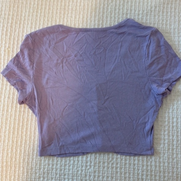 Button Rib Knit Tee - Picture 3 of 4